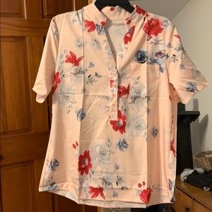 Short sleeve silk shirt